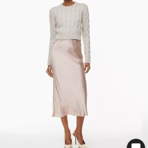 Pink satin artzia long skirt